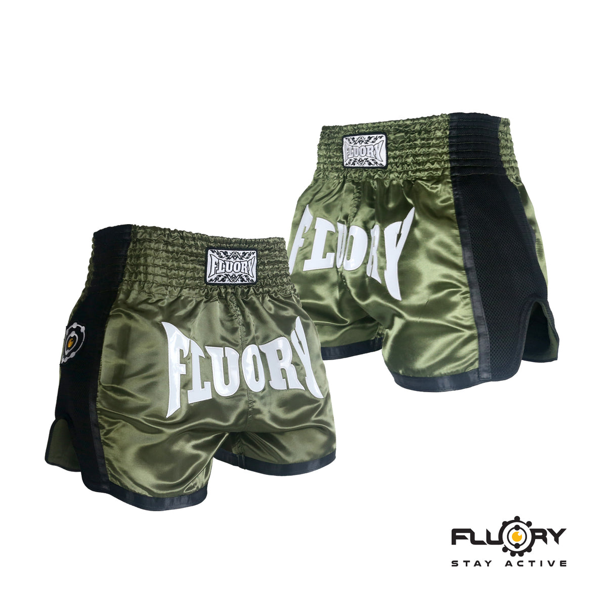 Fluory Muay Thai Short Kickboxing Short Black MTSF50