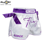 FLUORY MUAY THAI SHORTS Fight Training Shorts Fitness Sanda Boxing Shorts Ladies And Girls Pink Purple Bow MTSF188