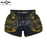FLUORY Boxing Pants Golden Dragon MUAY THAI SHORTS - MTSF181