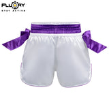 FLUORY MUAY THAI SHORTS Fight Training Shorts Fitness Sanda Boxing Shorts Ladies And Girls Pink Purple Bow MTSF188