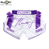 FLUORY MUAY THAI SHORTS Fight Training Shorts Fitness Sanda Boxing Shorts Ladies And Girls Pink Purple Bow MTSF188