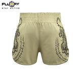 FLUORY Boxing Pants Golden Tiger MUAY THAI SHORTS - MTSF179