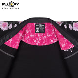 FLUORY （Cherry Blossom）Brazilian Jiujitsu Kimonos Jiujitsu Uniform Heavy Embroidery Cherry Blossoms BJJ GIS-BJJF55