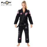 FLUORY （Cherry Blossom）Brazilian Jiujitsu Kimonos Jiujitsu Uniform Heavy Embroidery Cherry Blossoms BJJ GIS-BJJF55