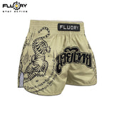 FLUORY Boxing Pants Golden Tiger MUAY THAI SHORTS - MTSF179