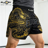 FLUORY Boxing Pants Golden Dragon MUAY THAI SHORTS - MTSF181