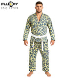 FLUORY Brazilian Jiujitsu Kimonos Jiujitsu Uniform New Leopard Print BJJ GIS-BJJF53