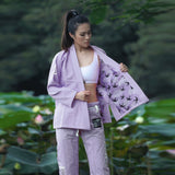 FLUOYR  BJJ Embroidered High Quality Karate Duo Booker Adult Uniform Judo White Collar Taekwondo MMA Martial Arts Training Clothing