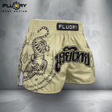FLUORY Boxing Pants Golden Tiger MUAY THAI SHORTS - MTSF179