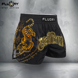 FLUORY Boxing Pants Golden Tiger MUAY THAI SHORTS - MTSF179