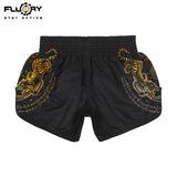 FLUORY Boxing Pants Golden Tiger MUAY THAI SHORTS - MTSF179