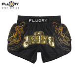 FLUORY Boxing Pants Golden Tiger MUAY THAI SHORTS - MTSF179