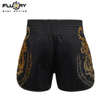 FLUORY Boxing Pants Golden Tiger MUAY THAI SHORTS - MTSF179