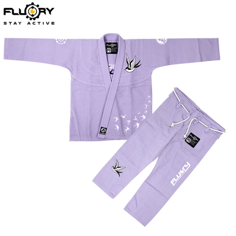 FLUOYR  BJJ Embroidered High Quality Karate Duo Booker Adult Uniform Judo White Collar Taekwondo MMA Martial Arts Training Clothing