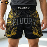 FLUORY Boxing Pants Golden Dragon MUAY THAI SHORTS - MTSF181