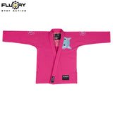 FLUORY （kitten）Brazilian Jiujitsu Kimonos Jiujitsu Uniform Cat Embroidery BJJ GIS-BJJF54