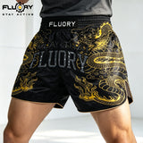 FLUORY Boxing Pants Golden Dragon MUAY THAI SHORTS - MTSF181