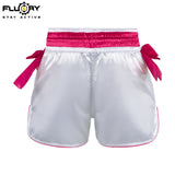 FLUORY MUAY THAI SHORTS Fight Training Shorts Fitness Sanda Boxing Shorts Ladies And Girls Pink Purple Bow MTSF188