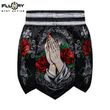 FLUORY Boxing Pants Rose MUAY THAI SHORTS - MTSF197