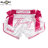 FLUORY MUAY THAI SHORTS Fight Training Shorts Fitness Sanda Boxing Shorts Ladies And Girls Pink Purple Bow MTSF188
