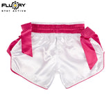 FLUORY MUAY THAI SHORTS Fight Training Shorts Fitness Sanda Boxing Shorts Ladies And Girls Pink Purple Bow MTSF188