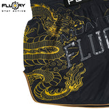 FLUORY Boxing Pants Golden Dragon MUAY THAI SHORTS - MTSF181