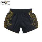 FLUORY Boxing Pants Golden Dragon MUAY THAI SHORTS - MTSF181