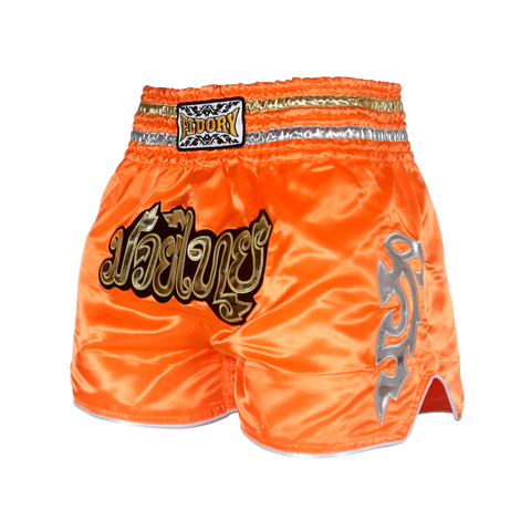 Short boxe thai muay thai noir/orange  Muay thai, Tiger muay thai, Thai  boxing shorts